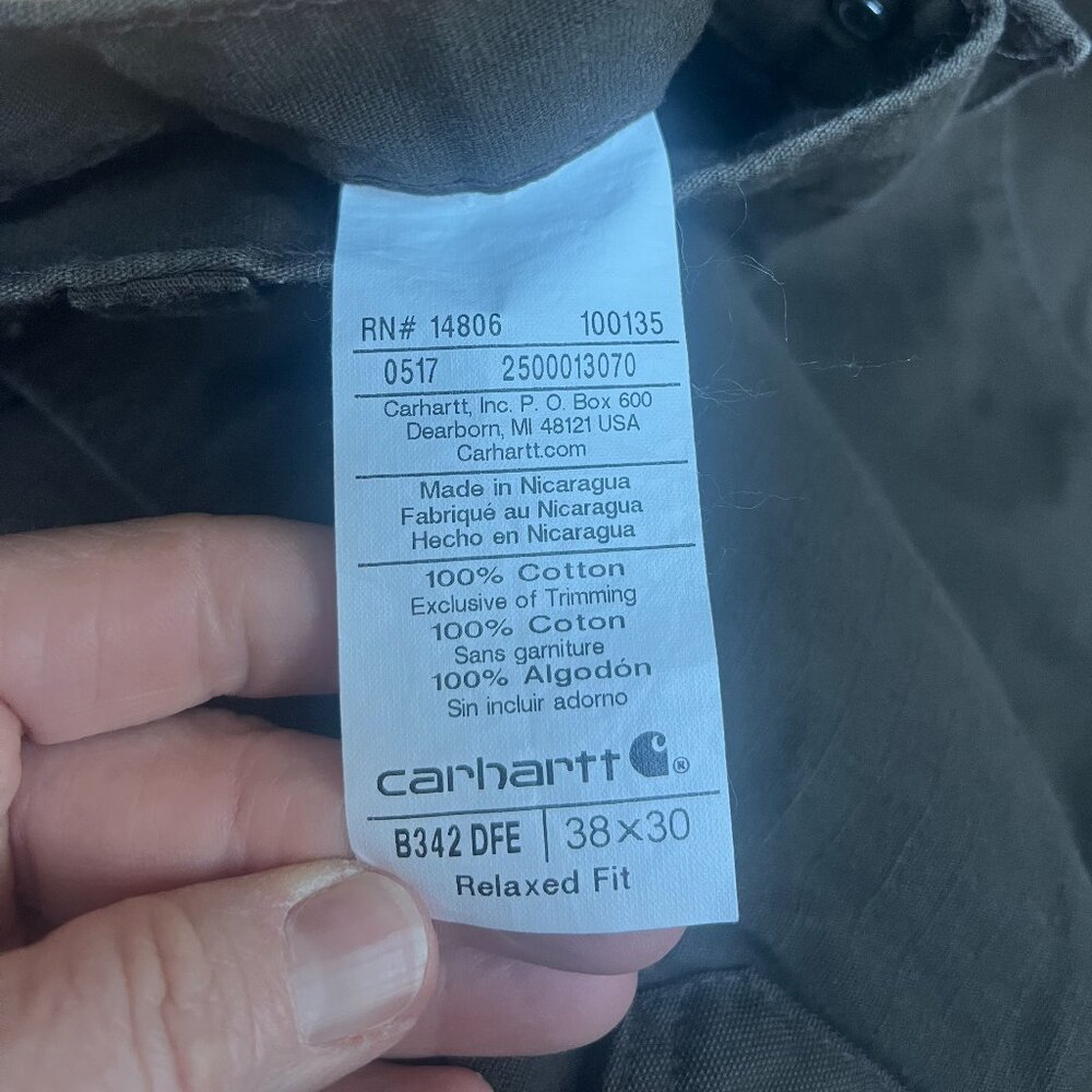 Lot of 3 38x30 Carhartt Relaxed Fit Ripstop Cargo Work Pants, Brown - Picture 4 of 11